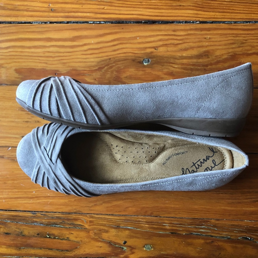 Natural Soul Girly Flats, Doe Fabric/Beige Sz 8